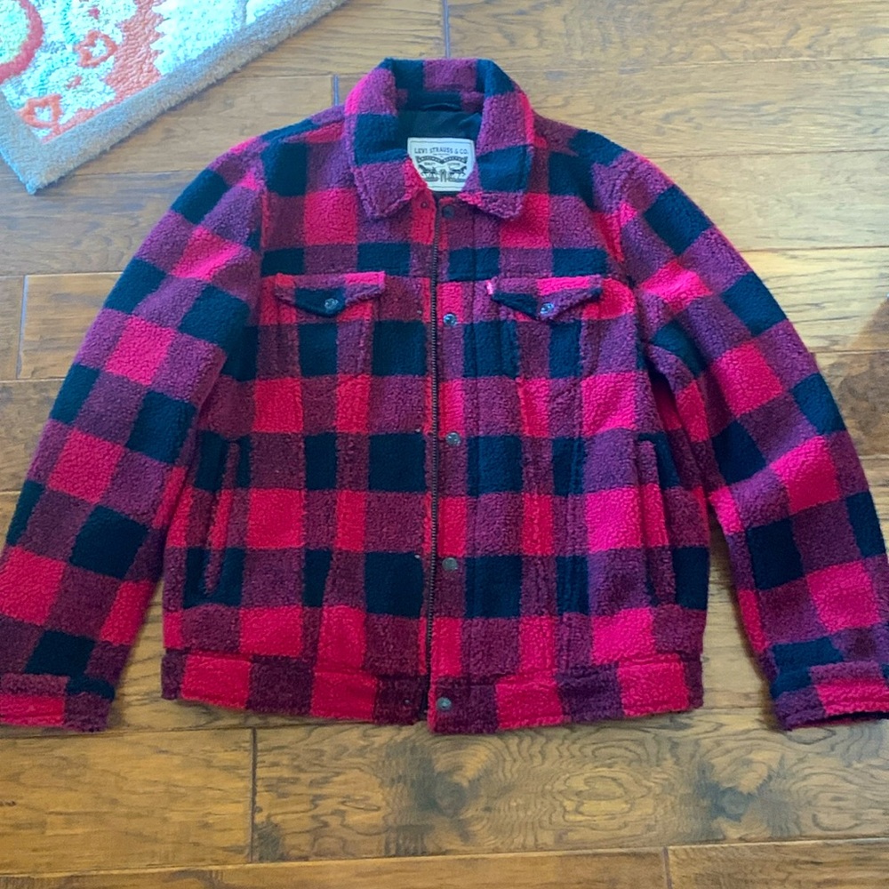 Levi Strauss Black and Red Coat Size L